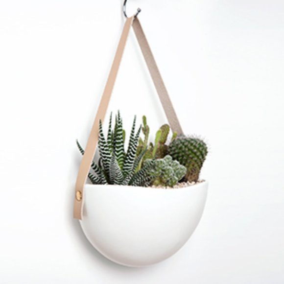 NWT Ceramic Hanging Planter Wall Planters Set of 3 - Picture 3 of 4